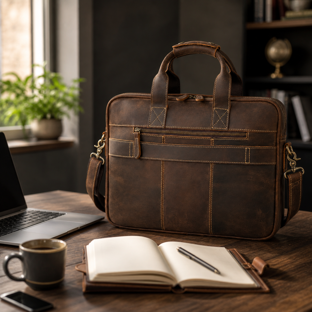 The Executive Leather Laptop Bag