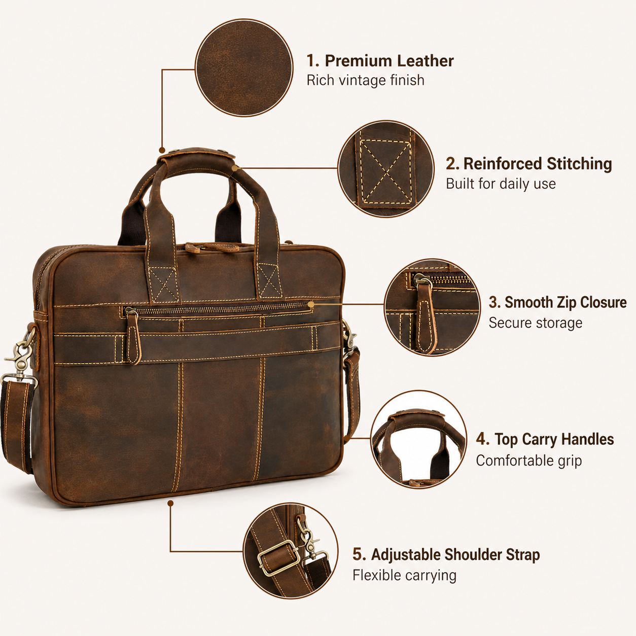 The Executive Leather Laptop Bag