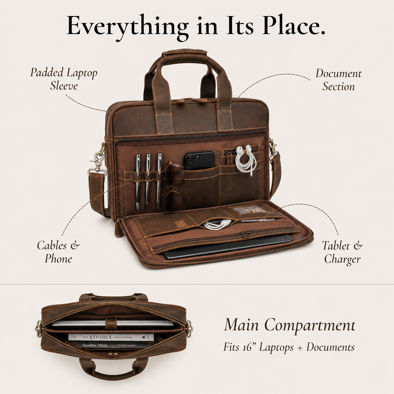 The Executive Leather Laptop Bag