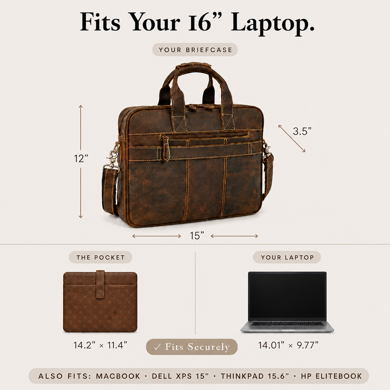The Executive Leather Laptop Bag
