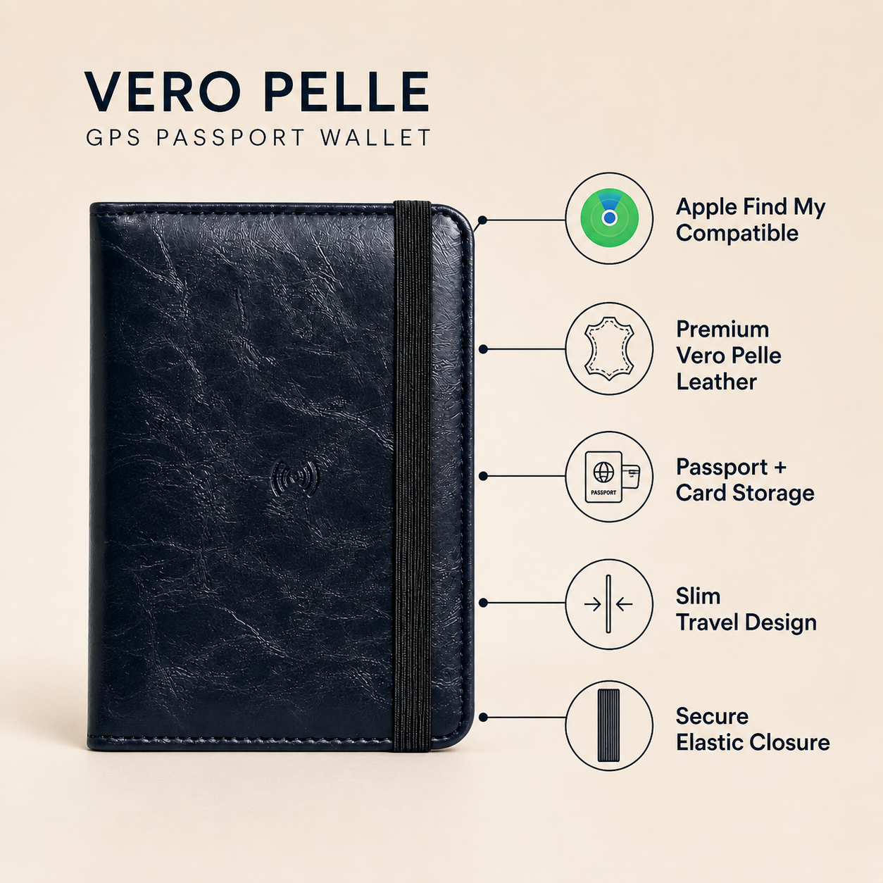 Vero Pelle GPS Passport Wallet