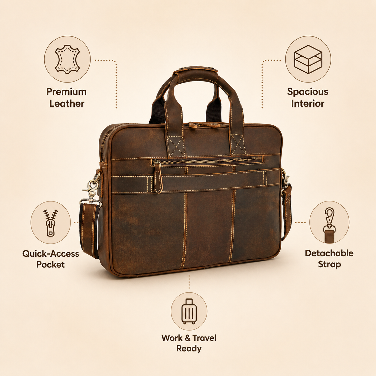 The Executive Leather Laptop Bag