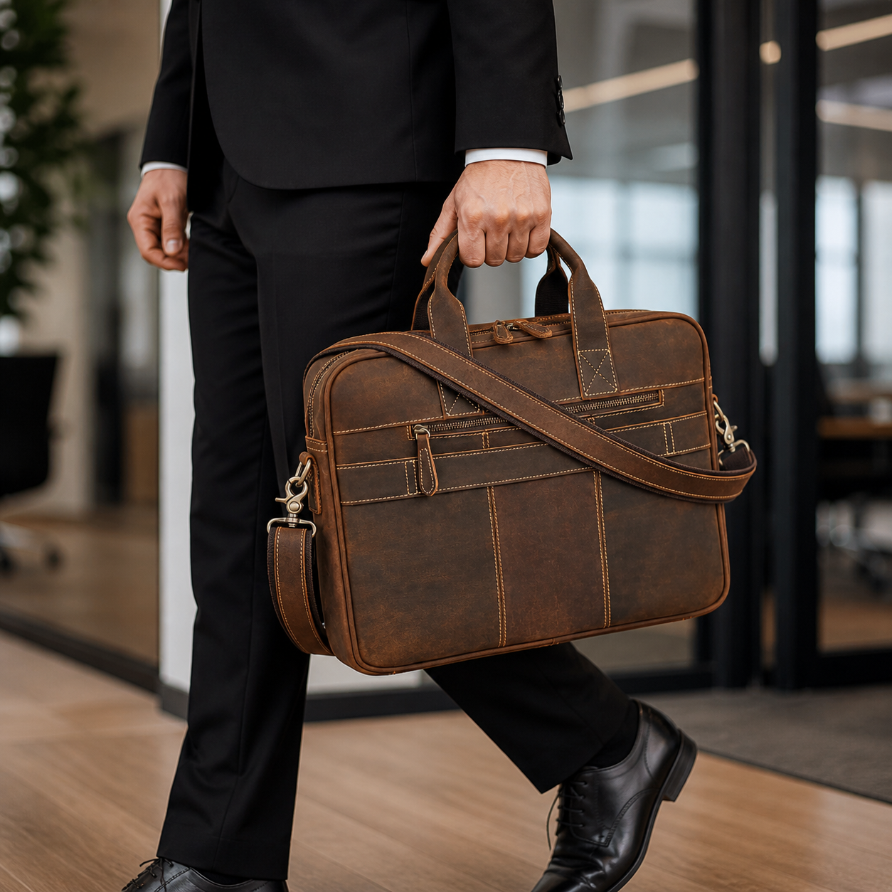 The Executive Leather Laptop Bag