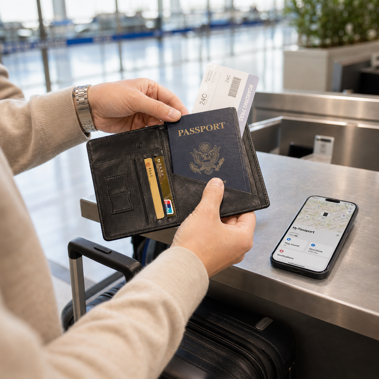 Vero Pelle GPS Passport Wallet